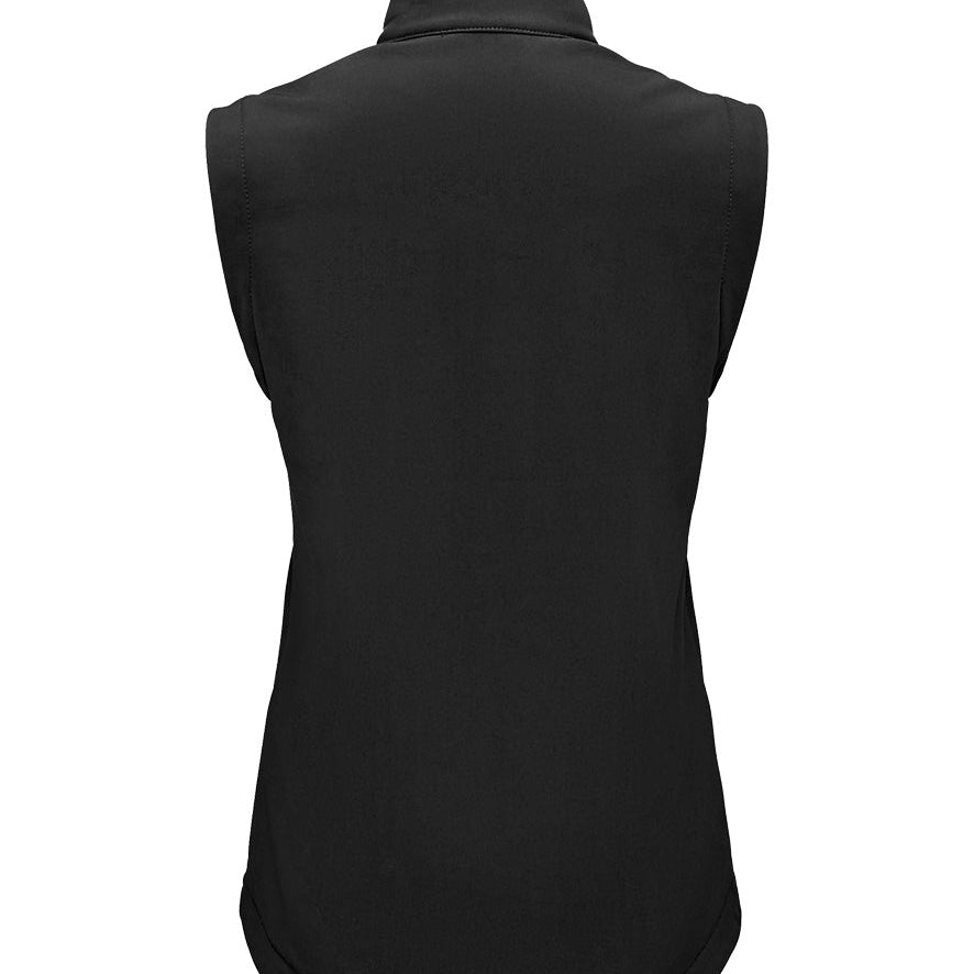 Women's Professional Soft Shell High Collar Showerproof Bodywarmer - Black