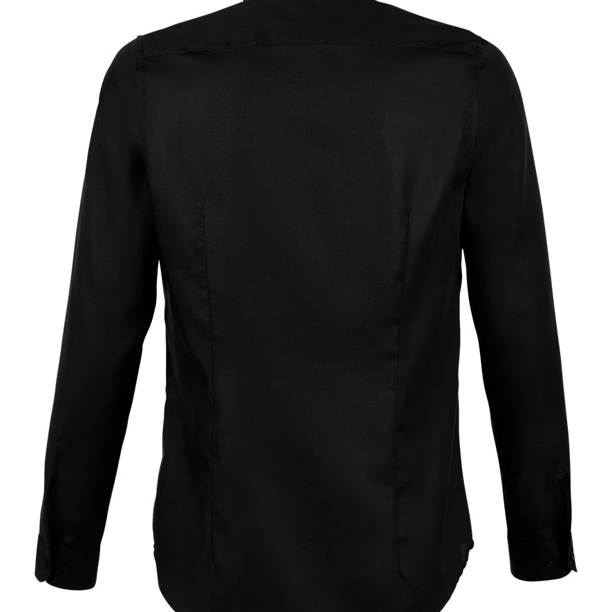 Women's Premium 100% Cotton Long Sleeve Blouse - Black