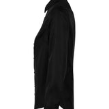 Women's Premium 100% Cotton Long Sleeve Blouse - Black