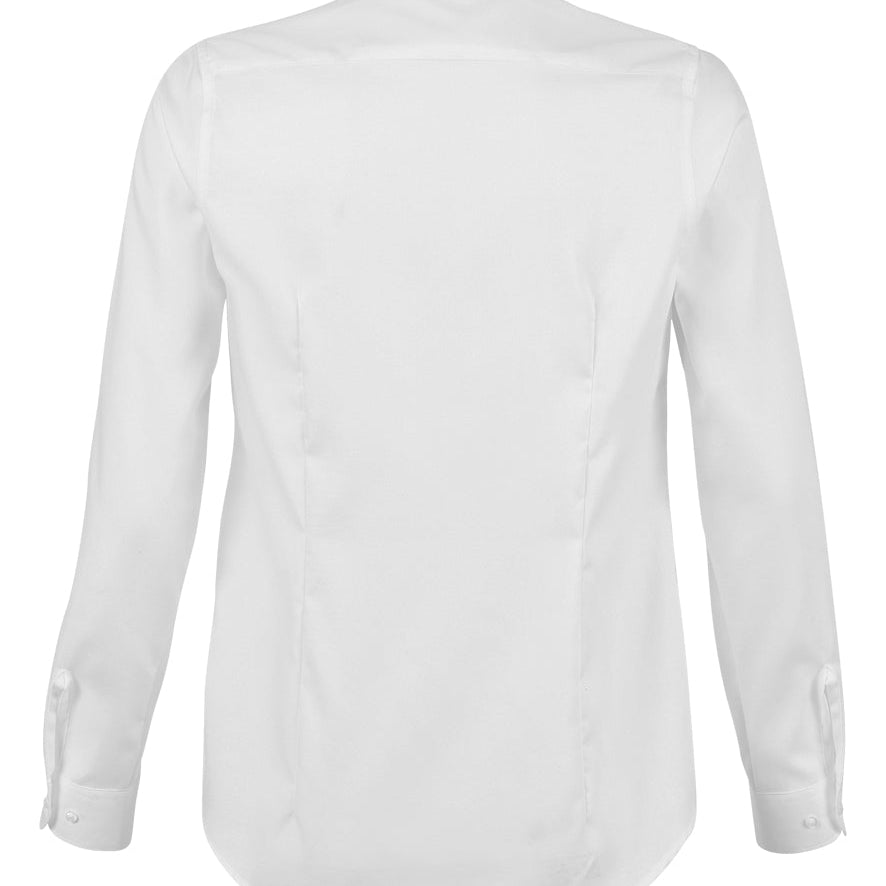 Women's Premium 100% Cotton Long Sleeve Blouse - White