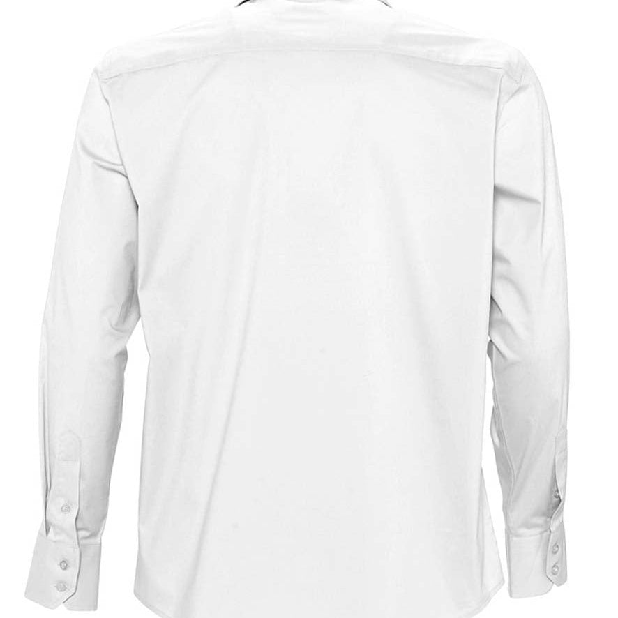 Men's Professional Semi-Cut Away Collar Long Sleeve Shirt - White