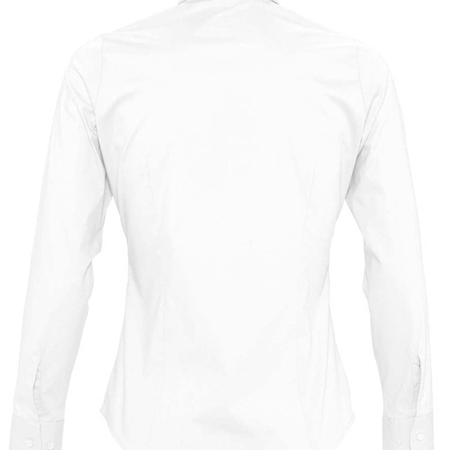 Women's Professional Wrinkle Resistant Long Sleeve Fitted Blouse - White