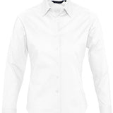 Women's Professional Wrinkle Resistant Long Sleeve Fitted Blouse - White