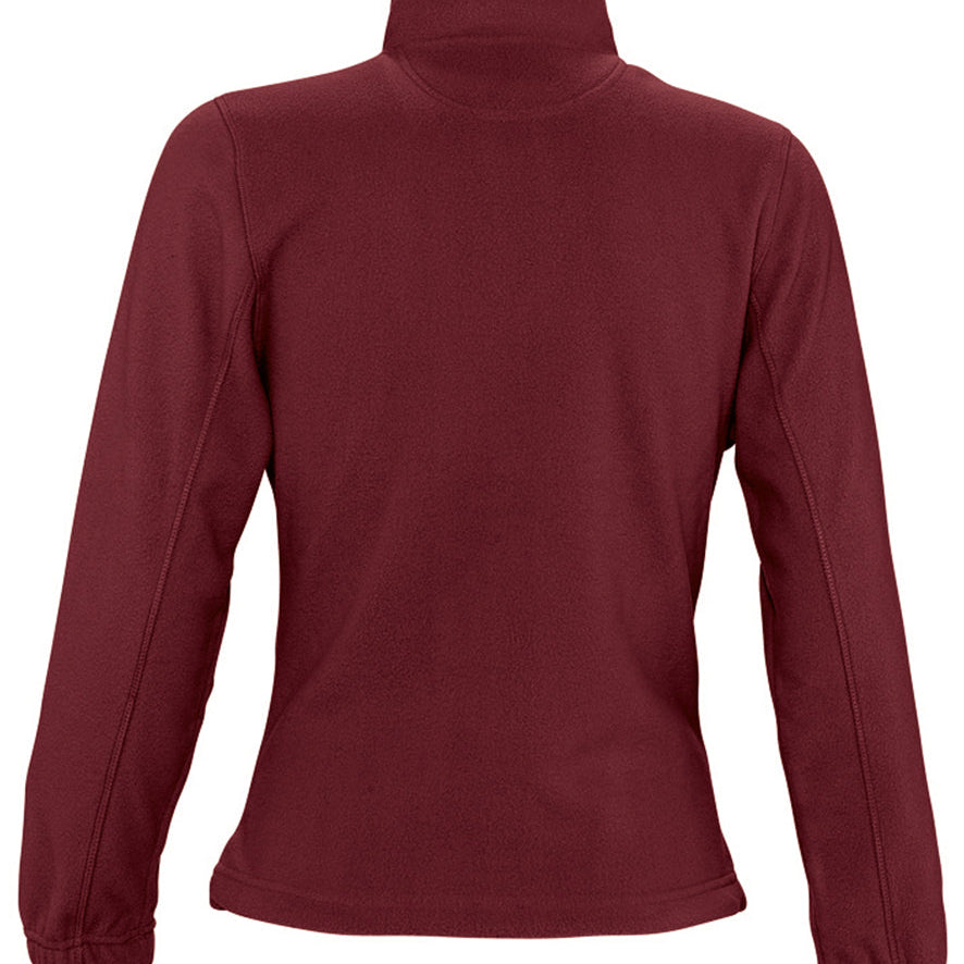 Women's Classic Full Zip Adjustable Fleece Jacket - Burgundy