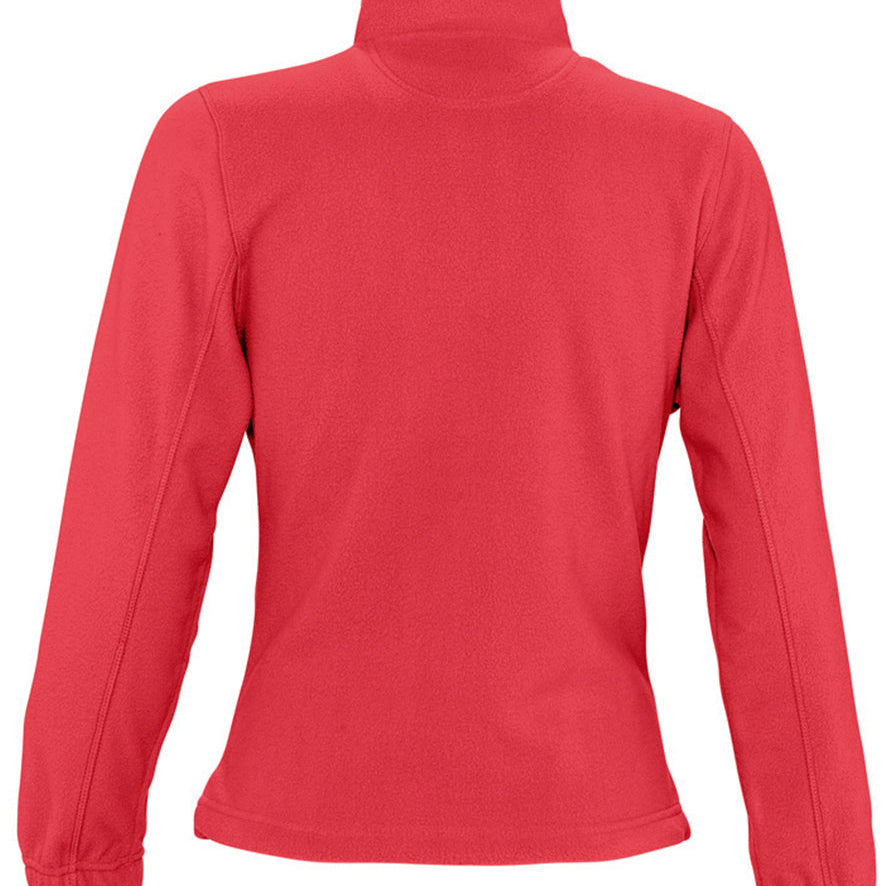 Women's Classic Full Zip Adjustable Fleece Jacket - Red