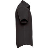 Men's Professional Cotton Short Sleeve Fitted Shirt - Black