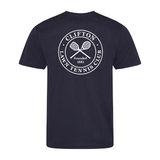 Clifton Lawn Tennis Club Women's Technical T-Shirt - Navy