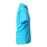 Men's Professional Short Sleeve Breathable Poplin Shirt - Turquoise Blue