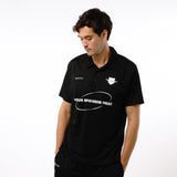 Omnitau Men's Team Sports Core Cricket Polo Shirt - Black