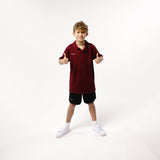 Omnitau Kid's Team Sports Breathable Technical Polo - Burgundy