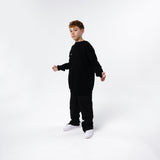Omnitau Kid's Team Sports Crew Neck Cotton Sweatshirt - Black
