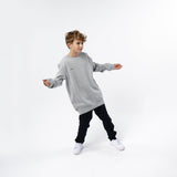 Omnitau Kid's Team Sports Crew Neck Cotton Sweatshirt - Heather Grey
