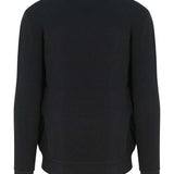 Unisex Premium Sustainable Ribbed Collar Crew Neck Sweatshirt - Black