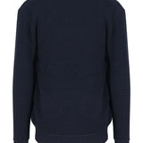 Unisex Premium Sustainable Ribbed Collar Crew Neck Sweatshirt - Navy