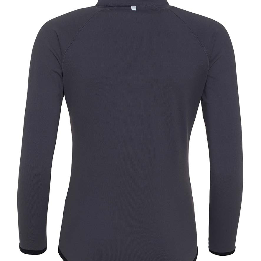 Women's Professional Matt Finish Quarter Zip Top - Charcoal & Black