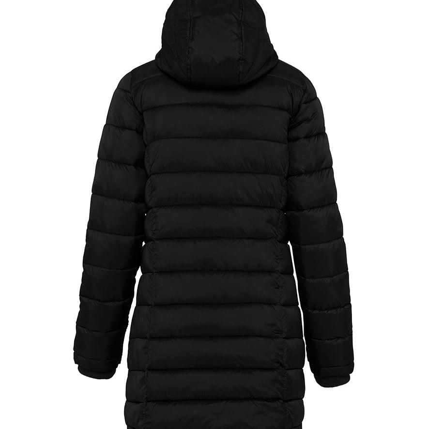 Women's Professional Lightweight Long Padded Parka Jacket - Black