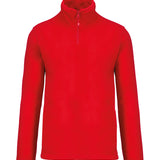 Omnitau Unisex Team Sports Quarter Zip Soft Feel Fleece - Red