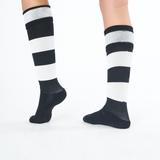 Omnitau Team Sports Classic Sports Hooped Socks - Black & White