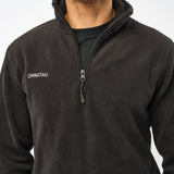 Omnitau Unisex Team Sports Quarter Zip Soft Feel Fleece - Black