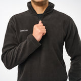 Omnitau Unisex Team Sports Quarter Zip Soft Feel Fleece - Black