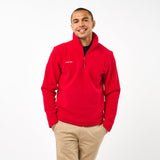 Omnitau Unisex Team Sports Quarter Zip Soft Feel Fleece - Red