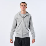 Omnitau Unisex Team Sports Organic Cotton Full Zip Hoodie - Heather Grey