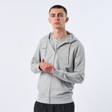 Omnitau Unisex Team Sports Organic Cotton Full Zip Hoodie - Heather Grey