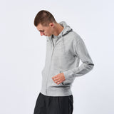Omnitau Unisex Team Sports Organic Cotton Full Zip Hoodie - Heather Grey