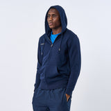 Omnitau Unisex Team Sports Organic Cotton Full Zip Hoodie - Navy