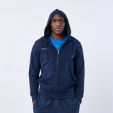 Omnitau Unisex Team Sports Organic Cotton Full Zip Hoodie - Navy