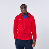 Omnitau Unisex Team Sports Organic Cotton Full Zip Hoodie - Red