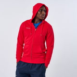 Omnitau Unisex Team Sports Organic Cotton Full Zip Hoodie - Red