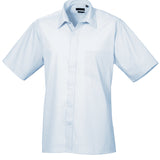 Men's Professional Short Sleeve Breathable Poplin Shirt - Light Blue