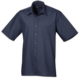Men's Professional Short Sleeve Breathable Poplin Shirt - Navy