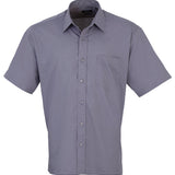Men's Professional Short Sleeve Breathable Poplin Shirt - Steel