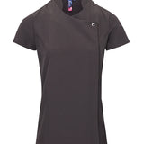 Women's Professional Mandarin Collar Short Sleeve Tunic - Grey