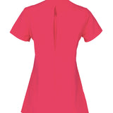 Women's Professional Mandarin Collar Short Sleeve Tunic - Pink