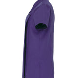 Women's Professional Mandarin Collar Short Sleeve Tunic - Purple