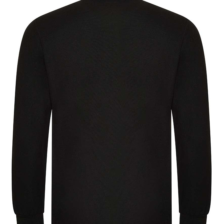 Men's Premium Breathable Long Sleeve Polo Shirt- Black