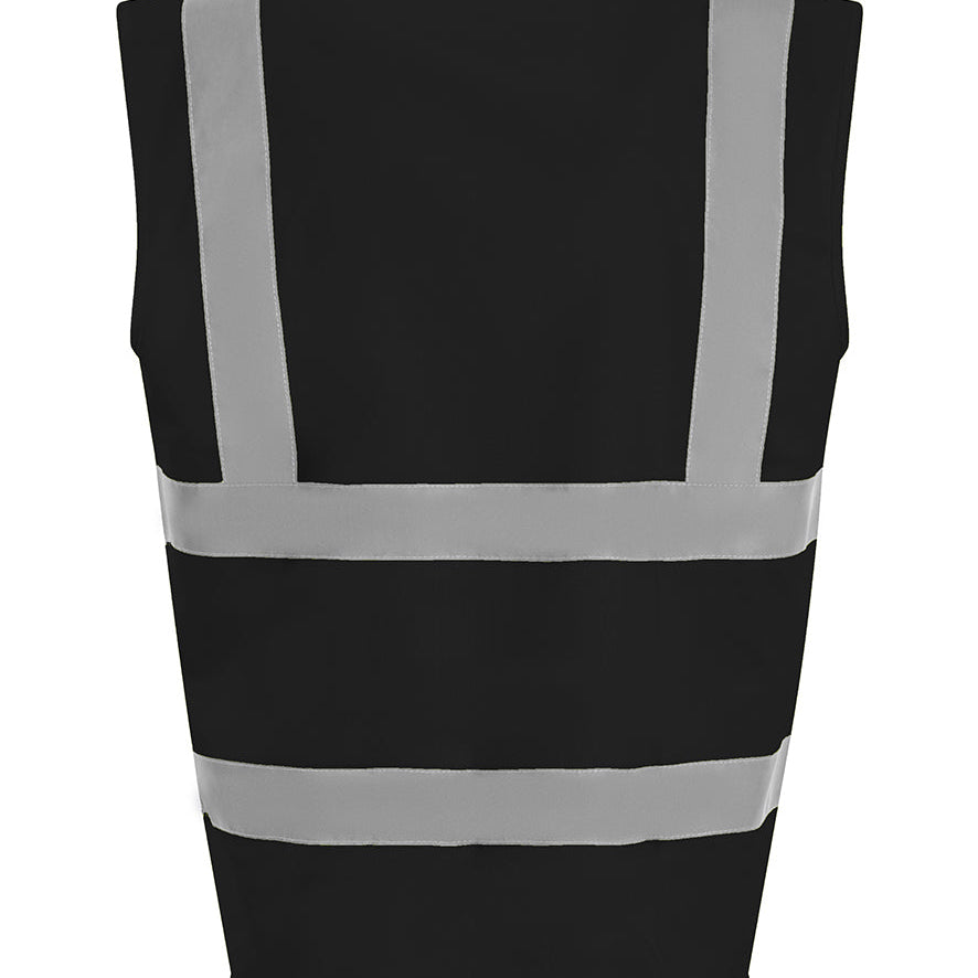 Unisex High Visibility Classic Reflective Waistcoat - Black