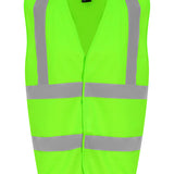 Unisex High Visibility Classic Reflective Waistcoat- Lime Green