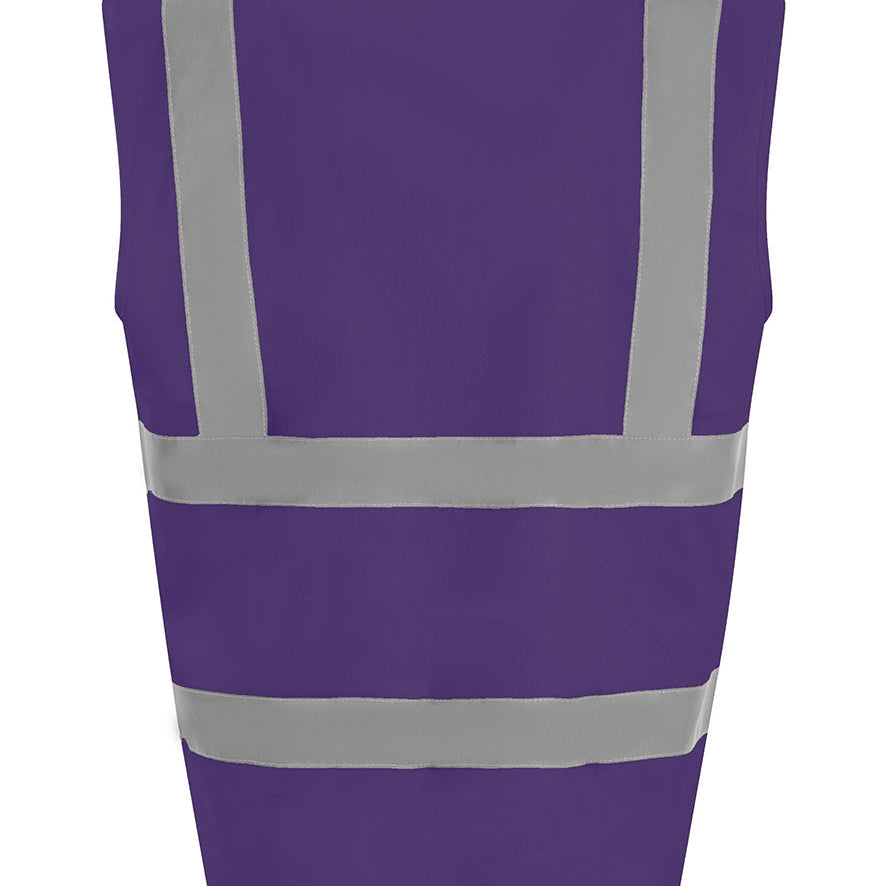 Unisex High Visibility Classic Reflective Waistcoat - Purple