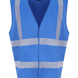 Unisex High Visibility Classic Reflective Waistcoat - Sapphire Blue