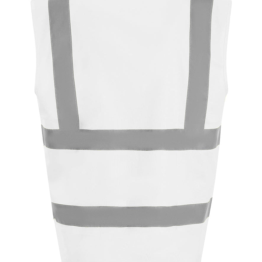 Unisex High Visibility Classic Reflective Waistcoat - White
