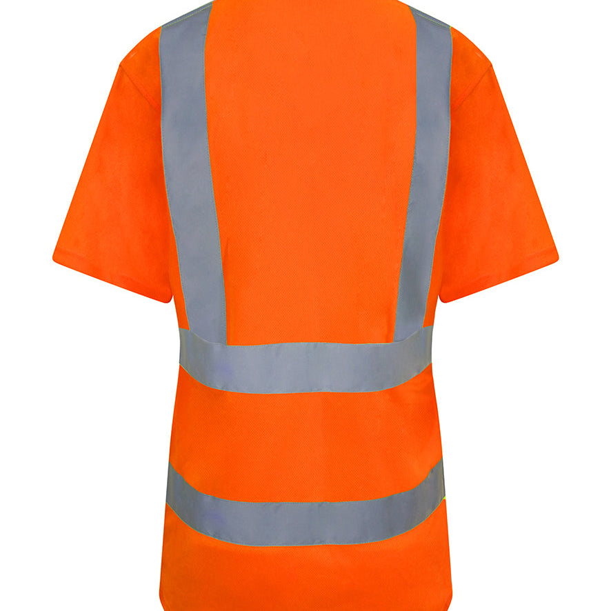 Men's Professional High Visibility Polo Shirt - Orange/Navy