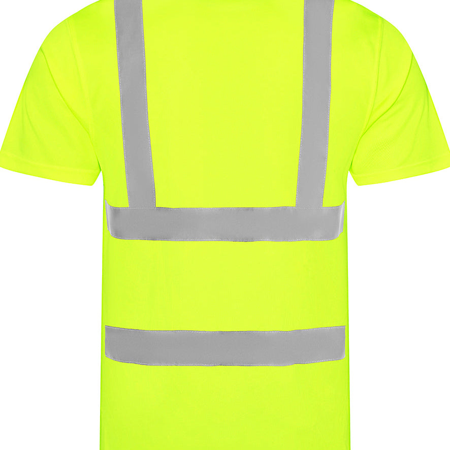 Men's Premium High Visibility T-Shirt - Yellow/Navy