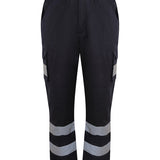 Unisex Professional High Visibility Water Repellent Cargo Trousers - Navy