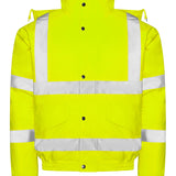 Unisex Professional High Visibility Waterproof Bomber Jacket - Yellow