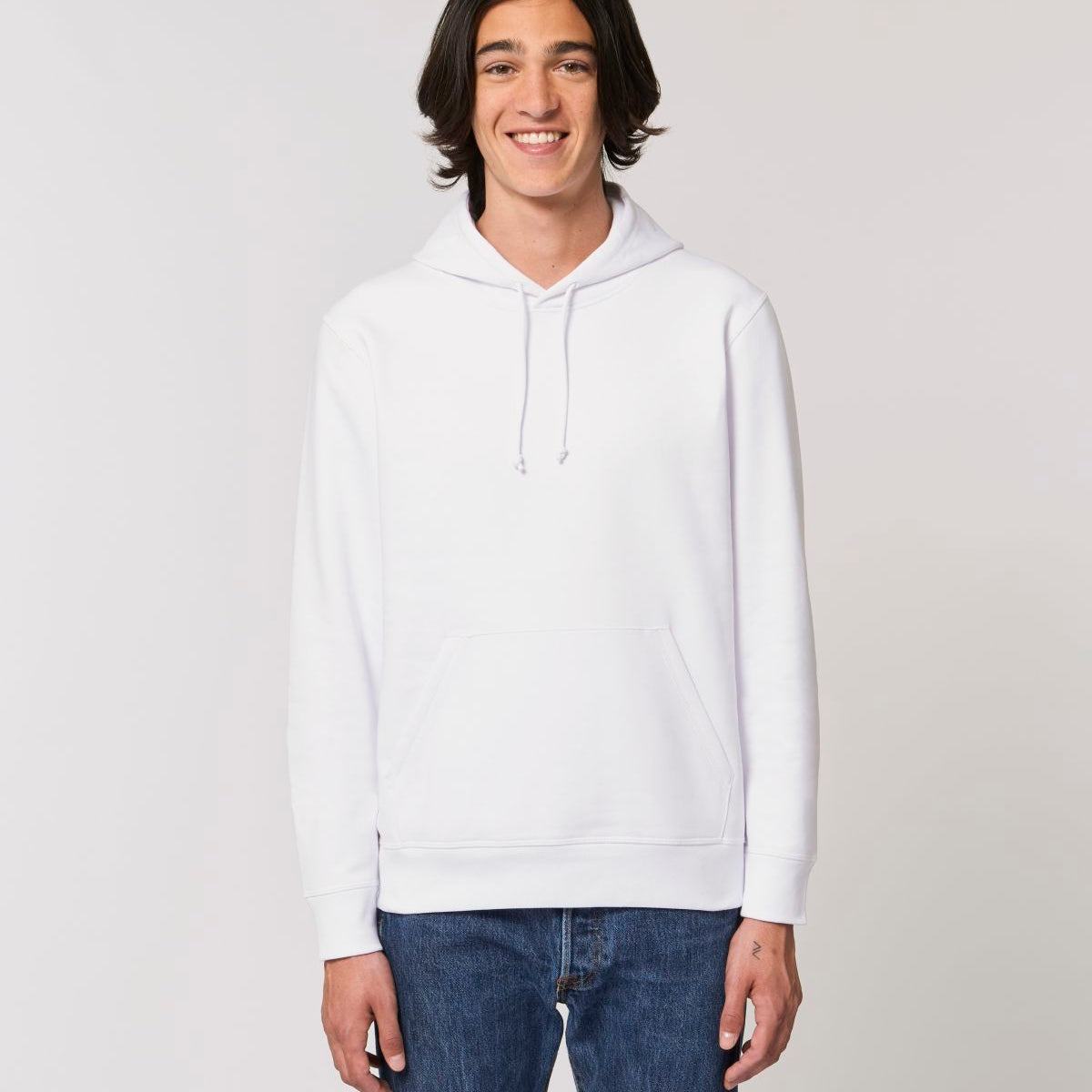 Unisex Organic Cotton Classic Hooded Sweatshirt - White