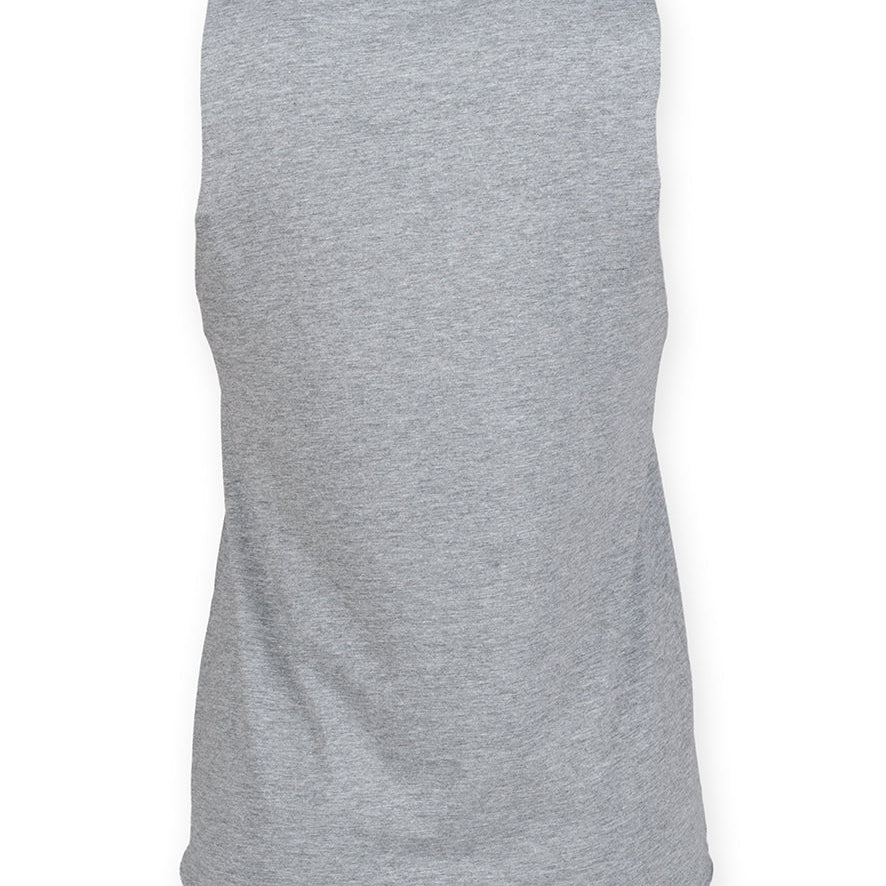 Women's Classic High Neck Raw Edge Hem Vest - Heather Grey